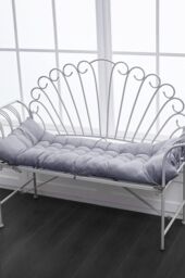 Living and Home 125cm x 48cm Grey Thickened Garden Bench Seat Cushion - Size: 125 cm x 48 cm - thumbnail 1