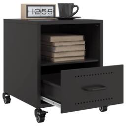 Berkfield Home Bedside Cabinets 2 pcs Black 36x39x43.5 cm Steel - thumbnail 4