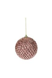 KDMD Pretty in Pink Rose Gold Glitter Bauble Dia10cm 2 Pack - thumbnail 2