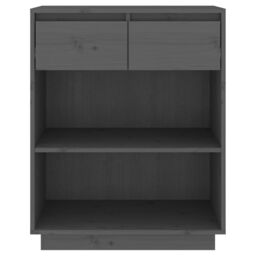 Berkfield Home Console Cabinet Grey 60x34x75 cm Solid Wood Pine - Size: 60 x 34 x 75 cm - thumbnail 5
