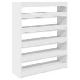 Berkfield Home Shoe Rack White 80x25x100 cm Engineered Wood - Size: 80 x 25 x 100 cm - thumbnail 6