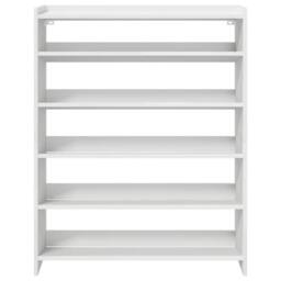 Berkfield Home Shoe Rack White 80x25x100 cm Engineered Wood - Size: 80 x 25 x 100 cm - thumbnail 4