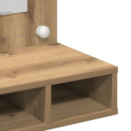 Berkfield Home Vanity Unit with Mirror Artisan Oak MDF, Glass 60 x 31.5 x 62 cm in Brown - thumbnail 7