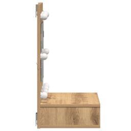 Berkfield Home Vanity Unit with Mirror Artisan Oak MDF, Glass 60 x 31.5 x 62 cm in Brown - thumbnail 5