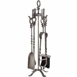 Lemon Pavilion Furniture and Decor Hand Turned Loop Top Companion Set, L15 x W16 x H60 cm - Bronze/Silver - thumbnail 2
