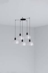 Netlighting Tatawin Medium Cluster Pendant Ceiling Light Black Gloss White 5x E27