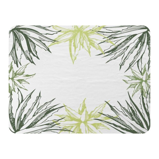 Benjamin Tate Design Green Leaf Border Blanket in Natural - Size: 120 cm x 150 cm - image 1