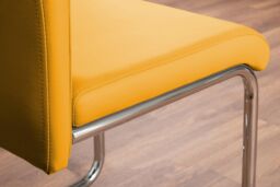 FurnitureboxUK Giovani Grey White Modern High Gloss & Glass Dining Table & 4 Lorenzo Chairs Set in Mustard - thumbnail 9