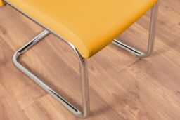 FurnitureboxUK Giovani Grey White Modern High Gloss & Glass Dining Table & 4 Lorenzo Chairs Set in Mustard - thumbnail 6