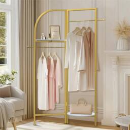 ERGOVEXA Corner Clothing Racks Foldable Stable Heavy Duty Gold Garment Hanger - thumbnail 4