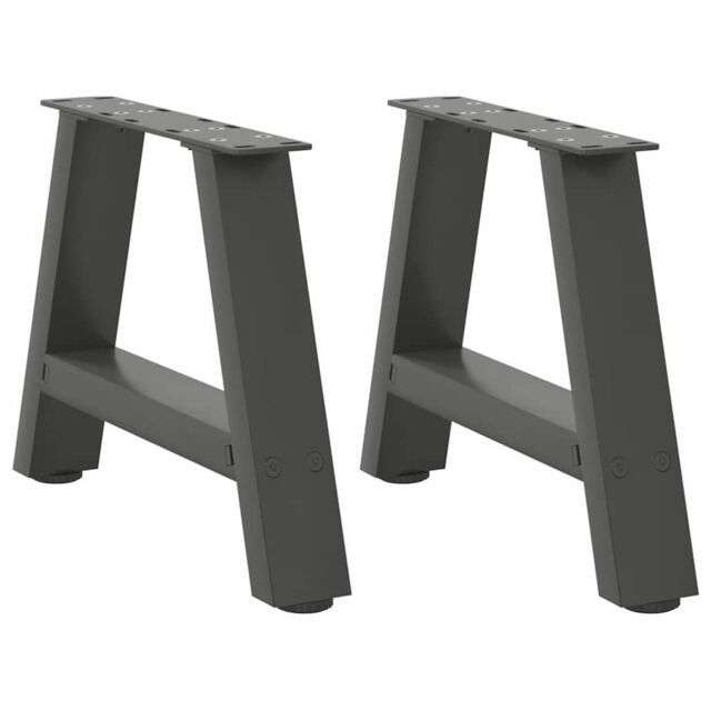Berkfield Home Coffee Table Legs A-Shaped 2 pcs Anthracite¬†50x(30-31) cm Steel in Black - image 1