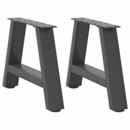 Berkfield Home Coffee Table Legs A-Shaped 2 pcs Anthracite¬†50x(30-31) cm Steel in Black - thumbnail 1