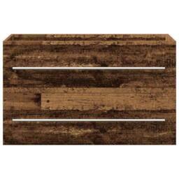Berkfield Home Bathroom Sink Cabinet with Built-in Basin Old Wood Engineered Wood in Brown - thumbnail 8