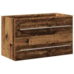 Berkfield Home Bathroom Sink Cabinet with Built-in Basin Old Wood Engineered Wood in Brown - thumbnail 6