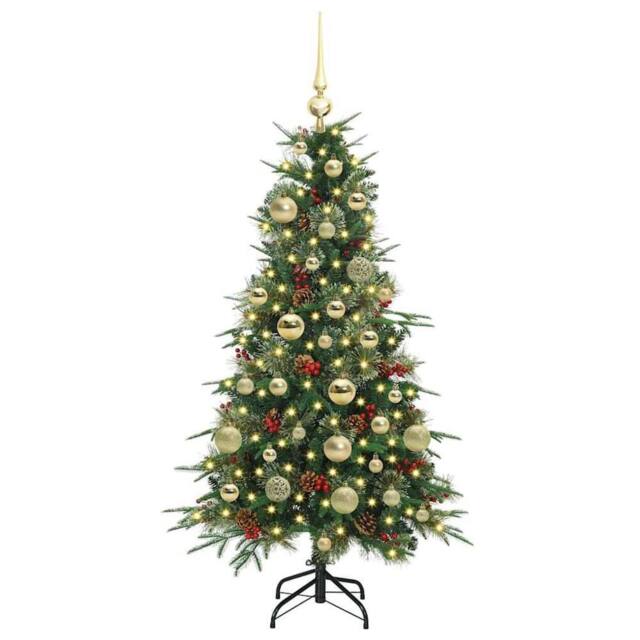 Berkfield Home Elegant Artificial Hinged Christmas Tree Green 120 cm PE & PVC - image 1