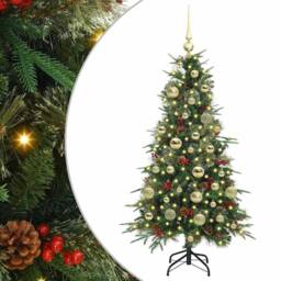 Berkfield Home Elegant Artificial Hinged Christmas Tree Green 120 cm PE & PVC - thumbnail 3