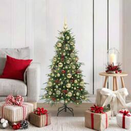 Berkfield Home Elegant Artificial Hinged Christmas Tree Green 120 cm PE & PVC - thumbnail 2