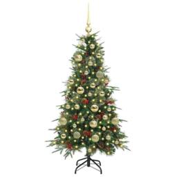 Berkfield Home Elegant Artificial Hinged Christmas Tree Green 120 cm PE & PVC - thumbnail 1
