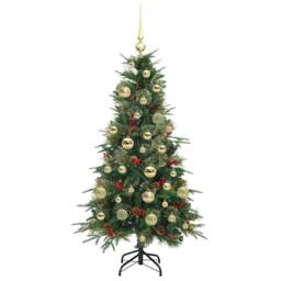 Berkfield Home Elegant Artificial Hinged Christmas Tree Green 120 cm PE & PVC - thumbnail 4