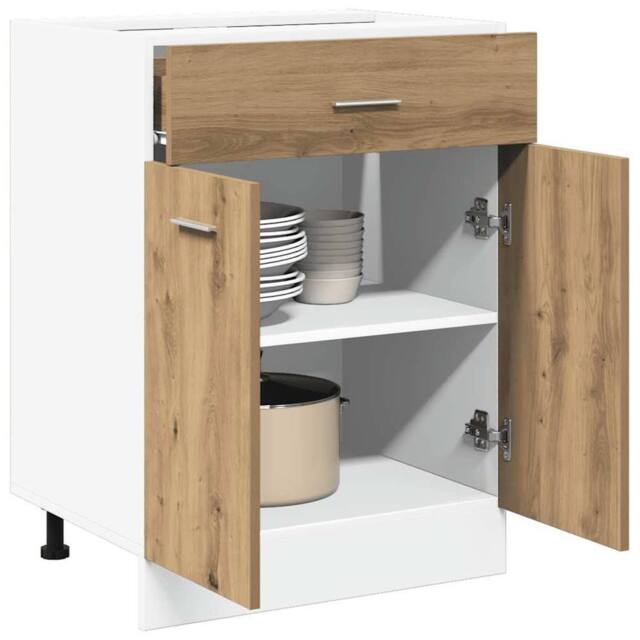Berkfield Home Durable Drawer Bottom Cabinet Lyon Artisan Oak 60x46x81.5 cm Engi in Brown - image 1