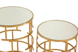 Orsina Set Of 2 Maze Design Side Tables, Luxe Accent Pieces For Decor, Nesting Tables, Decorative Small Tables in Gold - thumbnail 4