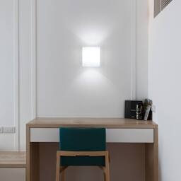 Goeco E27 Wood Interior Wall Light with Tri-Colour Bulb, Glass Shade in White - thumbnail 8