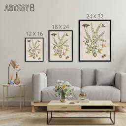 "Artery8 Frutex Spinofus Flowers & Butterflies Catesby Framed Canvas Wall Art in Beige - Size: W12"" x H16""" - thumbnail 4