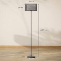 Wyld Haus Mira Minimalist Black Metal Floor Lamp Double Layer Fabric Shade and - thumbnail 4