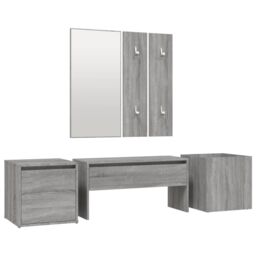 Berkfield Home Hallway Furniture Set Grey Sonoma Engineered Wood - thumbnail 2