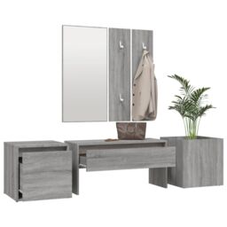 Berkfield Home Hallway Furniture Set Grey Sonoma Engineered Wood - thumbnail 4