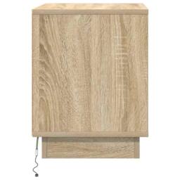 Berkfield Home Bedside Cabinets with LED Lights 2 pcs Sonoma Oak 44x34, 5x45 cm in Beige - thumbnail 9