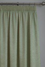 Fusion 'Galaxy' Pair of Light Reducing Thermal Effect Pencil Pleat Curtains in Green - Size: 117 cm width x 137 cm drop - thumbnail 2