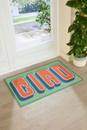 Artsy Mats Ciao Doormat in Green - Size: 90 cm x 60 cm - thumbnail 1