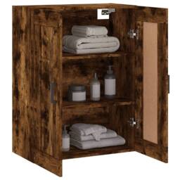 Berkfield Home Wall Mounted Cabinet Smoked Oak 69.5x34x90 cm Engineered Wood in Brown - thumbnail 5