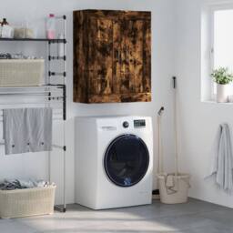 Berkfield Home Wall Mounted Cabinet Smoked Oak 69.5x34x90 cm Engineered Wood in Brown - thumbnail 2