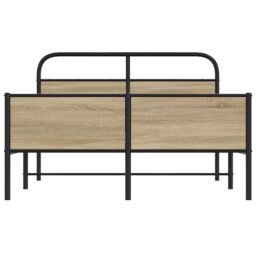 Berkfield Home Bed Frame without Mattress 120x200 cm Sonoma Oak Engineered Wood in Brown - Size: Small Double - thumbnail 5
