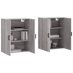 Berkfield Home Wall Mounted Cabinets 2 pcs Grey Sonoma 69.5x34x90 cm - thumbnail 3