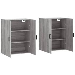 Berkfield Home Wall Mounted Cabinets 2 pcs Grey Sonoma 69.5x34x90 cm - thumbnail 4