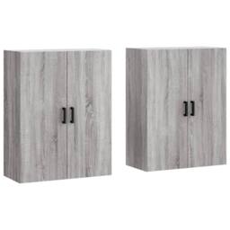 Berkfield Home Wall Mounted Cabinets 2 pcs Grey Sonoma 69.5x34x90 cm - thumbnail 1