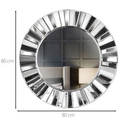 CARME HOME Knightsbridge - Luxury Large Round Wall Mirror (Grey Silver) in Grey - thumbnail 4