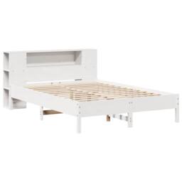 Berkfield Home Decorative Bookcase Bed without Mattress White 135x190 cm Double - thumbnail 1