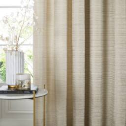 Paoletti Jupiter Chenille Jacquard Eyelet Curtain Pair in Off-White - Size: 168 cm width x 229 cm drop - thumbnail 5