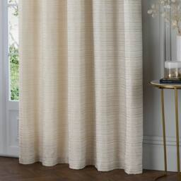 Paoletti Jupiter Chenille Jacquard Eyelet Curtain Pair in Off-White - Size: 168 cm width x 229 cm drop - thumbnail 4