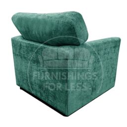 Furnishings For Less UK Monaco Chenille Fabric Single Seater Armchair Curved Arm in Teal - thumbnail 3
