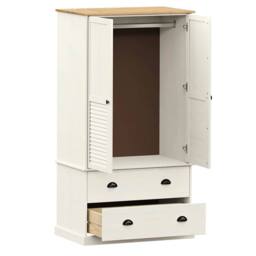 Berkfield Home Wardrobe VIGO White 90x55x176 cm Solid Wood Pine - Size: 90 x 55 x 176 cm - thumbnail 5