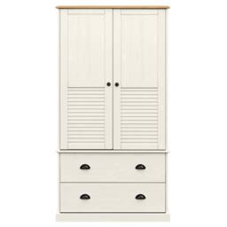 Berkfield Home Wardrobe VIGO White 90x55x176 cm Solid Wood Pine - Size: 90 x 55 x 176 cm - thumbnail 4