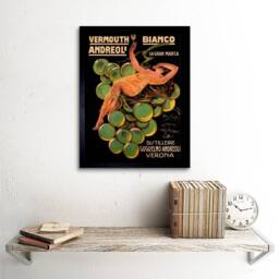 "Wee Blue Coo Vermouth Andreoli Verona Italy Vintage Advert Retro Framed Art Print in Green - Size: W12"" x H16""" - thumbnail 2