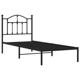 Berkfield Home Metal Bed Frame with Headboard Black 90x190 cm Single - thumbnail 4