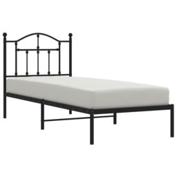 Berkfield Home Metal Bed Frame with Headboard Black 90x190 cm Single - thumbnail 3