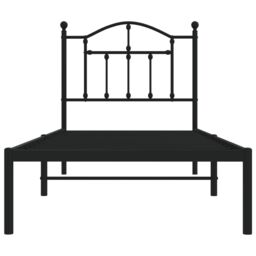 Berkfield Home Metal Bed Frame with Headboard Black 90x190 cm Single - thumbnail 5